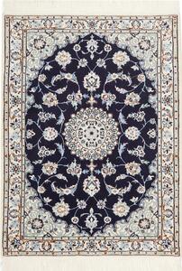Tappeto Nain 6la Persia Medaglione Blu Notte Avorio 80x108 Cm