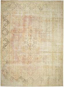 Tappeto Vintage Persia Medaglione Rosa Crema 299x404 Cm
