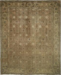 Tappeto Vintage Persia Floreale Beige Marrone Grigio 300x370 Cm
