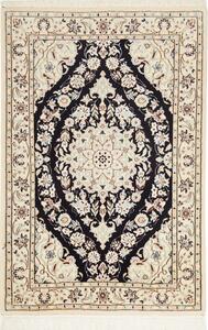 Tappeto Nain 6la Persia Medaglione Nero Avorio 72x108 Cm