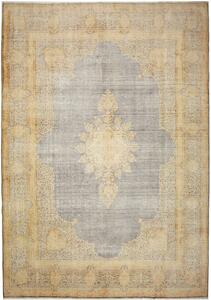 Tappeto Vintage Persia Medaglione Grigio Cenere Beige 293x422 Cm