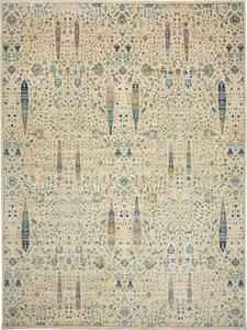 Tappeto Shahi Fine Pakistan Floreale Crema Azzurro 273x367 Cm
