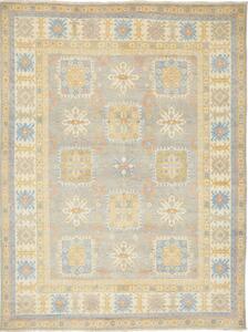 Tappeto Kazak Afghanistan Astratto Grigio Crema 150x196 Cm