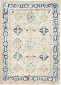 Tappeto Kazak Afghanistan Astratto Crema Blu 173x237 Cm