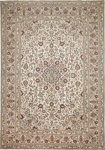 Tappeto Kashan Persia Medaglione Crema Rosso 248x358 Cm