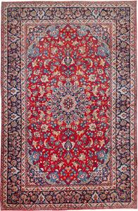 Tappeto Nadjafabad Persia Medaglione Rosso Blu 212x331 Cm