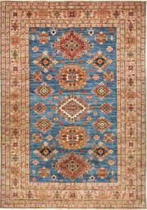 Tappeto Kazak Fine Pakistan Tribale Blu Rosso 174x248 Cm