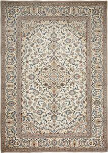 Tappeto Kashan Persia Medaglione Crema Blu 247x353 Cm