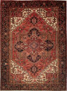 Tappeto Gorawan Persia Geometrico Rosso Nero 233x315 Cm
