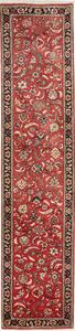 Tappeto Ghom Persia Floreale Rosso Nero 68x312 Cm