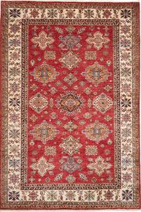 Tappeto Kazak Fine Pakistan Geometrico Rosso Crema 203x304 Cm