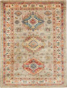 Tappeto Kazak Fine Pakistan Astratto Beige Rosso 150x203 Cm