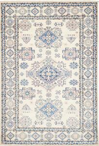 Tappeto Kazak Fine Pakistan Geometrico Crema Blu 121x177 Cm