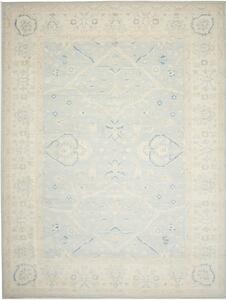 Tappeto Zigler Fine Pakistan Medaglione Azzurro Crema 279x364 Cm