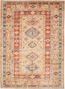 Tappeto Kazak Fine Pakistan Geometrico Beige Rosso 151x210 Cm
