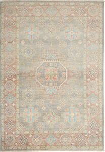 Tappeto Kazak Afghanistan Medaglione Grigio Terracotta 120x174 Cm