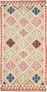 Tappeto Kilim Afghanistan Geometrico Crema Pastello 99x200 Cm