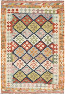 Tappeto Kilim Afghanistan Geometrico Variopinto 125x184 Cm