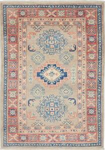 Tappeto Kazak Afghanistan Geometrico Beige Corallo 82x116 Cm