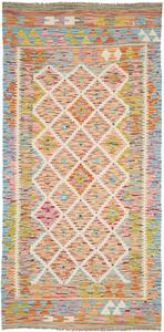 Tappeto Kilim Afghanistan Astratto Multicolore Vivace 102x204 Cm