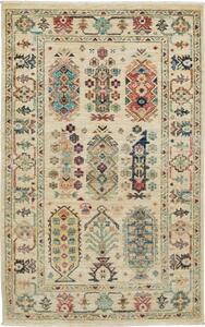 Tappeto Tribal Pakistan Geometrico Beige Multicolore 77x122 Cm