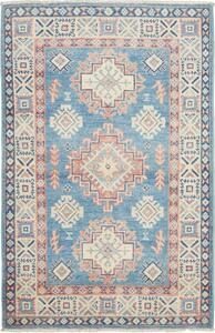 Tappeto Kazak Afghanistan Geometrico Blu Beige 82x127 Cm