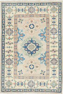 Tappeto Kazak Afghanistan Medaglione Beige Blu 60x85 Cm