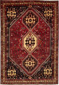 Tappeto Shiraz Persia Medaglione Rosso Blu Scuro 174x253 Cm