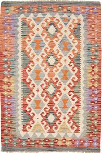 Tappeto Kilim Afghanistan Geometrico Arancio Rosso 102x149 Cm