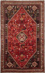 Tappeto Shiraz Persia Medaglione Rosso Nero 183x295 Cm