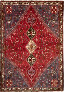 Tappeto Shiraz Persia Astratto Rosso Blu 190x270 Cm