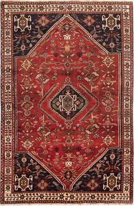 Tappeto Shiraz Persia Geometrico Rosso Blu Notte 158x246 Cm
