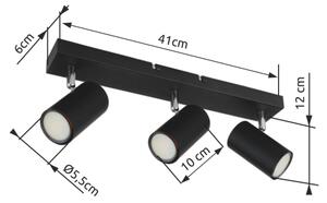 Globo 57911-3B - Faretto ROBBY 3xGU10/35W/230V nero