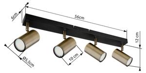 Globo 57911-4M - Faretto ROBBY 4xGU10/35W/230V nero/ottone