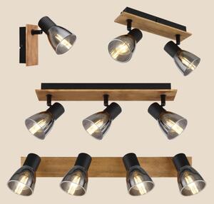 Globo 54307-2W - Faretto da parete CLAUDE 2xE14/40W/230V nero/legno