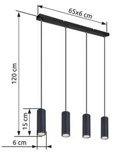 Globo 57911-4HB - Lampadario a sospensione con filo ROBBY 4xGU10/35W/230V nero