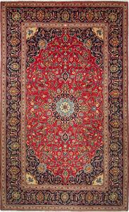 Tappeto Ardakan Persia Medaglione Rosso Blu Scuro 196x327 Cm