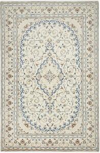 Tappeto Kashan Persia Medaglione Crema Blu 194x296 Cm