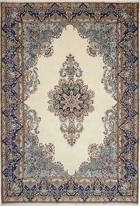 Tappeto Kerman Persia Medaglione Avorio Blu 225x328 Cm