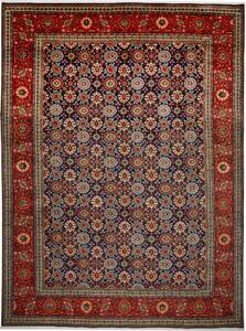Tappeto Tabriz Persia Floreale Blu Rosso 298x400 Cm
