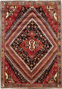 Tappeto Shiraz Persia Geometrico Rosso Nero 180x260 Cm