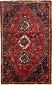 Tappeto Shiraz Persia Geometrico Rosso Blu Notte 168x273 Cm