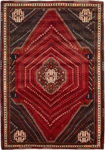 Tappeto Shiraz Persia Geometrico Rosso Nero 180x260 Cm