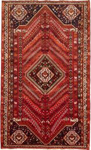 Tappeto Shiraz Persia Geometrico Rosso Blu Notte 180x295 Cm