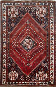Tappeto Shiraz Persia Medaglione Rosso Blu 160x250 Cm