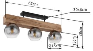 Globo 15656-3D - Plafoniera MOITAS 3xE27/40W/230V