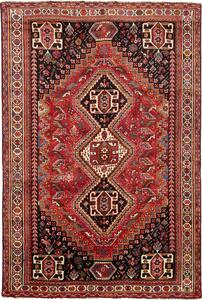 Tappeto Shiraz Persia Geometrico Rosso Nero 170x260 Cm
