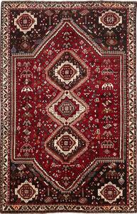 Tappeto Shiraz Persia Geometrico Rosso Marrone 167x261 Cm