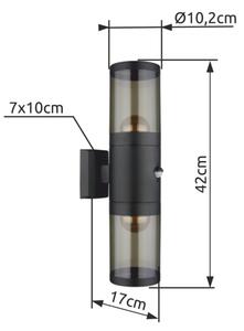 Globo 32014-2BS - Applique da esterno XELOO 2xE27/60W/230V IP44