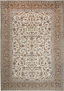 Tappeto Kashan Persia Medaglione Avorio Beige 258x367 Cm